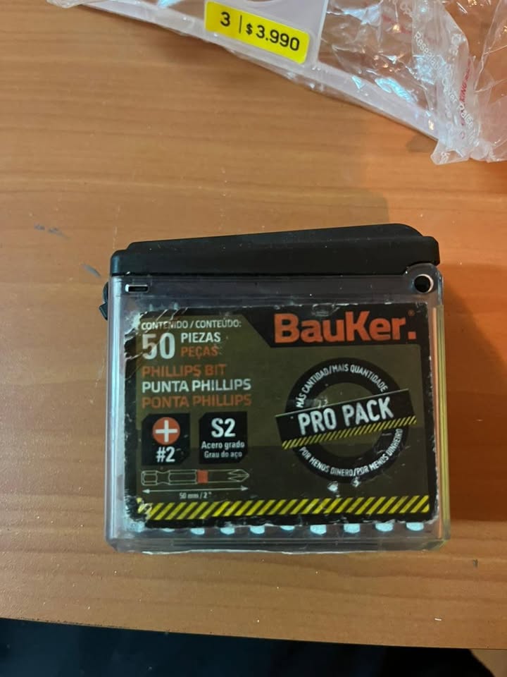 Set puntas Phillips Bauker #2 (50 piezas)