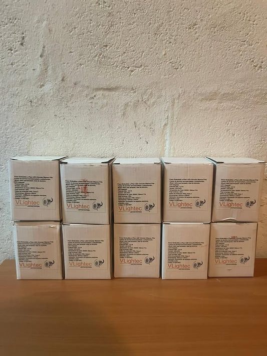 Foco LED empotrable de piso IP65 (Luz fría 6500K) x10