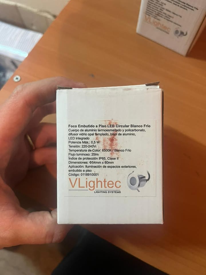 Foco LED empotrable de piso IP65 (Luz fría 6500K) x10