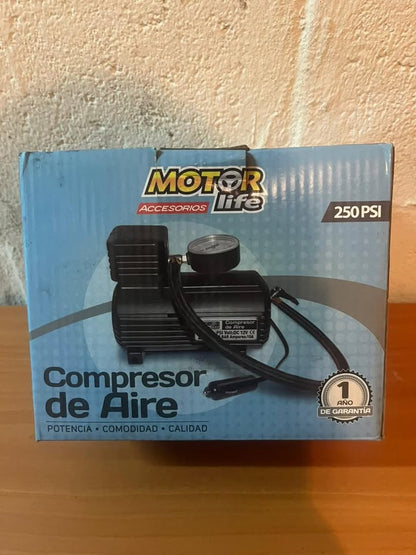Compresor de aire portátil 12V Motor Life (250 PSI)